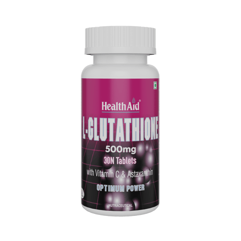 HealthAid L-Glutathione 500 mg with Vitamin C & Astaxanthin (30 Tablets)