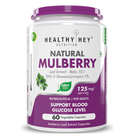 HealthyHey Nutrition Natural Mulberry Leaf Extract (60 vegetable capsules)