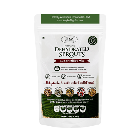 NIHKAN Dehydrated Sprouts ? Super Millet Mix (250 gms) - Multimillets Sprouted