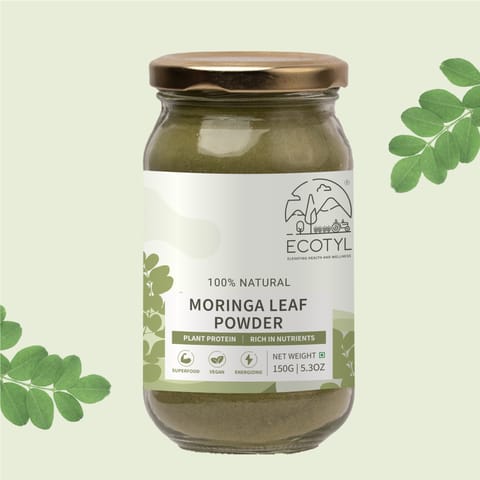 Ecotyl Moringa Leaf Powder | Natural Multi-Vitamin | Good for Hair & Skin (150 gms)