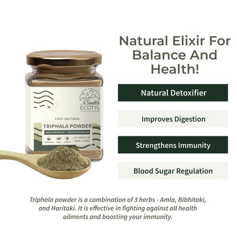 Ecotyl Triphala Powder for Digestive Health & Immune System (150 gms)