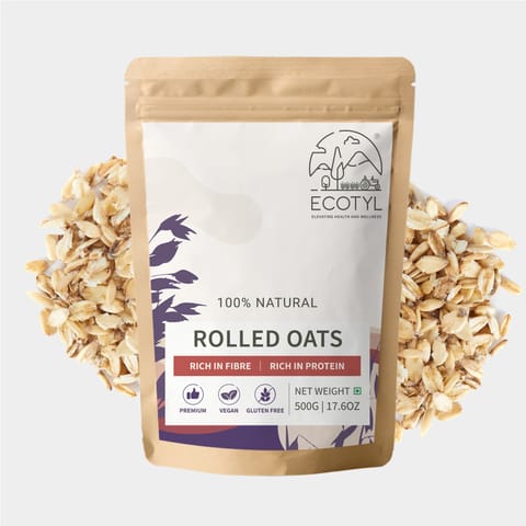 Ecotyl Rolled Oats | Gluten Free | Breakfast Cereal (500 gms)