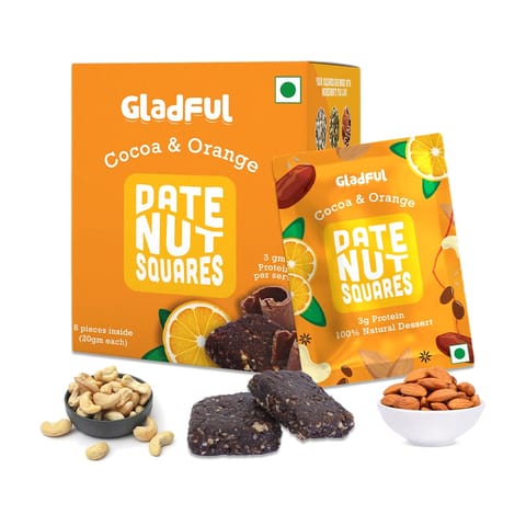 Gladful Date Nut Squares - Cocoa and Orange (Pack of 1)