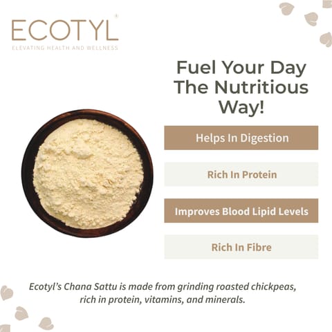 Ecotyl Sattu Atta | Roasted Gram Flour | Plant Based Protein (400 gms)