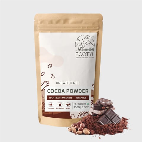 Ecotyl Cocoa Powder | Unsweetened | Perfect for Baking (150 gms)