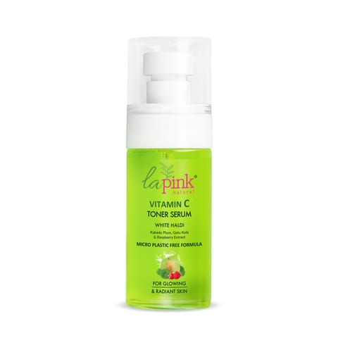 La Pink Vitamin C White Haldi Face Toner Serum for Glowing Radiant Skin | 100% Microplastic Free Formula | Suitable for All Skin Types (50 ml)