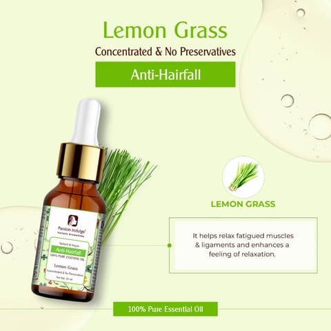 Lemon Grass Essential Oil for Anti Hairfall & Acne, Black Heads (10 ml)