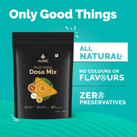 Auric Multi Millet Breakfast Mixes | Idli Mix & Dosa Mix Combo Pack (200 gms each)