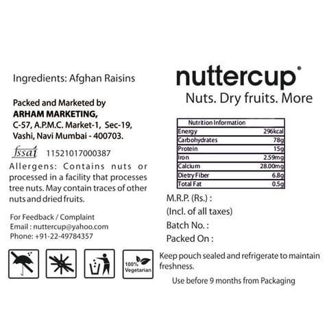 Nuttercup Afghan Raisins  200 gms