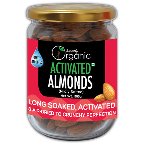 Honestly Organic Activated/Sprouted  Almonds (Mildly Salted  - 300 gms)