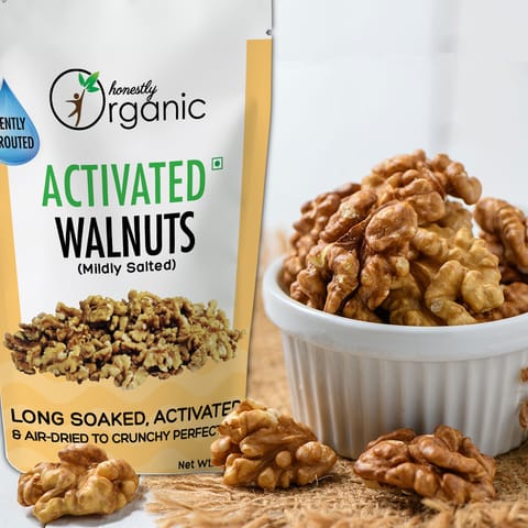 Honestly Organic by D-Alive Activated/Sprouted Walnuts - Mildly Salted (100 gms), Long Soaked & Air Dried to Crunchy Perfection (100% Natural)