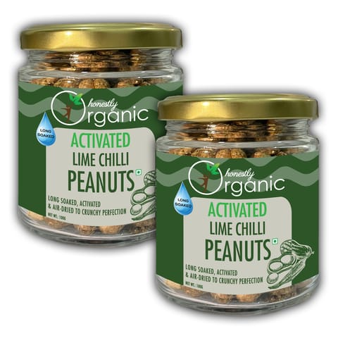 Honestly Organic  Activated/Sprouted Lime & Chilli Peanuts - 100g (Pack of 2)