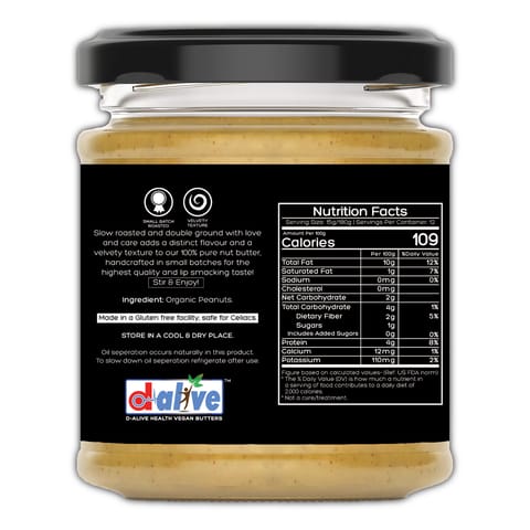 Organic Peanut Butter (Unsweetened) (180 gms - Pack of 2)