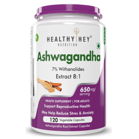 Healthyhey Nutrition Ashwagandha Root Extract 8:1 (120 Veg Capsules)