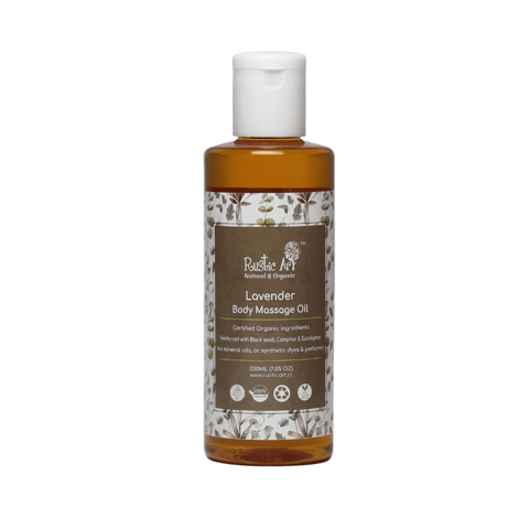 Rustic Art Organic Lavender Body Massage Oil (200 ml)