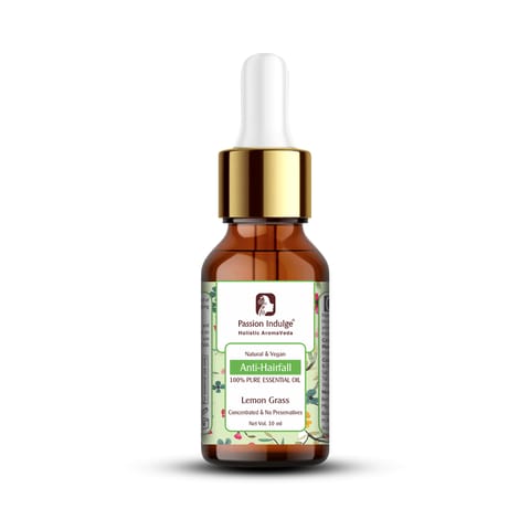 Passion Indulge Natural Lemon Grass Essential Oil for Anti Hairfall & Acne, Black Heads (10 ml)