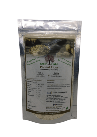 Green Habit Peanut Flour All Natural | Vegan | Gluten Free Ingredients | Non-GMO | Indian Origin (200 gms)