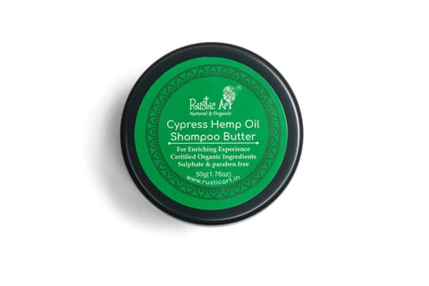 Rustic Art Cypress Hemp Oil Shampoo Butter Mini (50 gms)