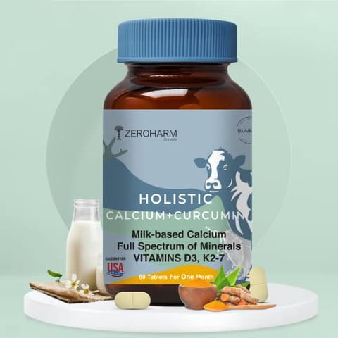 Zeroharm Holistic Calcium And Curcumin Supplements (60-Tablets)