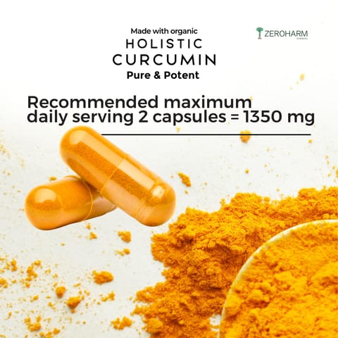 Zeroharm Holistic Curcumin Capsules With Piperine (90-Capsules)