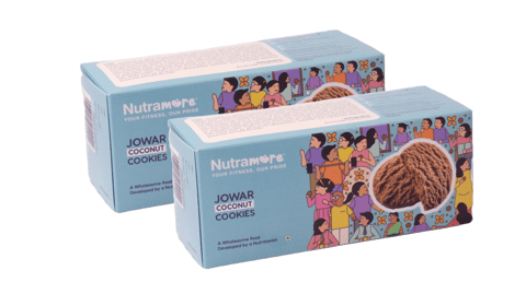 Nutramore Jowar Coconut Cookies (Pack of 2 - 100 gms each)