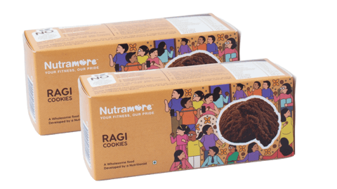 Nutramore Ragi Chocolate Cookies (Pack of 2 - 100 gms each)