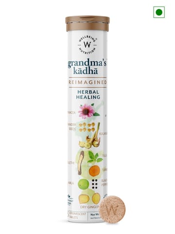 Wellbeing Nutrition Grandmas Kadha Ayurvedic Kadha Tea (15 Effervescent Tabs)