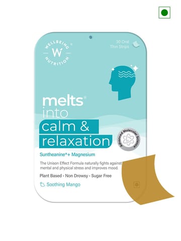 Wellbeing Nutrition Melts Calm & Relaxation with Suntheanine for Stress & Anxiety Relief (30 Oral Strips)