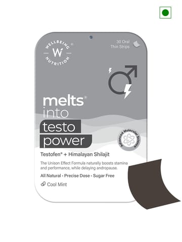 Wellbeing Nutrition Melts Testo Power Support for Performance, Stamina & Energy