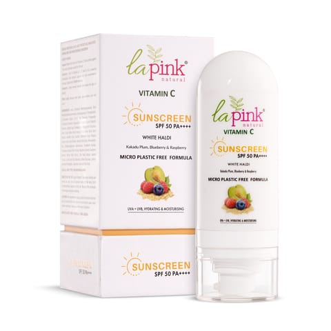 La Pink Vitamin C Sunscreen SPF 50 with White Haldi for UVA & UVB Protection and Hydration & Moisturization for all skin types 50 gms