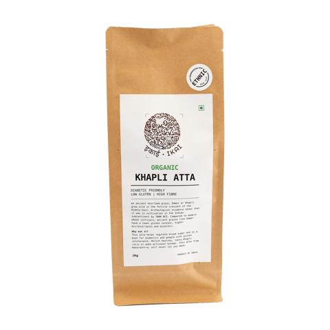 IKAI Organic Khapli Atta, (Pack of 2) High Fibre, Low Gluten, Diabetes Friendly,1000 gm