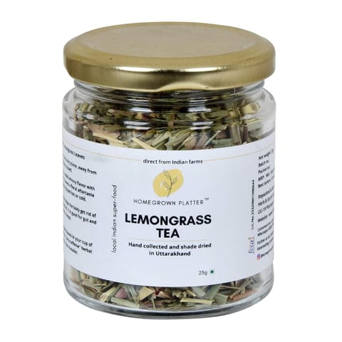 Homegrown Platter 100% Natural Lemongrass Leaves | Face Rinse, Hair Rinse | Bath and Foot Soak | Thai Cooking | Infused Water - 25 gms