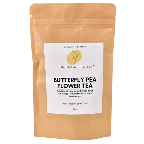 Homegrown Platter Butterfly Pea Flowers - 50 gms | Hibiscus Roselle Petals - 50 gms | Loose Flowers | Herbal Infusion | Baking | Herbal Tea