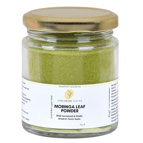 Homegrown Platter Organic Moringa Powder | Drumstick Leaf Powder | Moringa Oleifera | Antioxidants | Superfood 70 gms