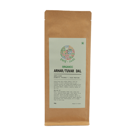 IKAI Organic Arhar/Tuvar Dal, Gluten Free, Healthy  & Wholesome Organic Pulses (1000 gms)