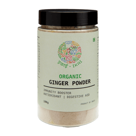 IKAI Organic Ginger Powder, Saunth, Stone Ground, Organic Spice, Produce of India 100 Gram