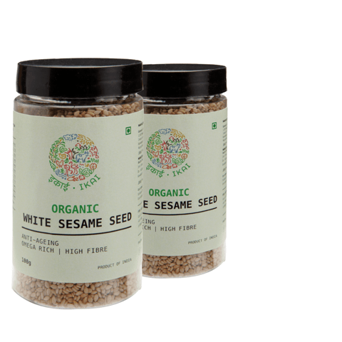 IKAI Organic White Sesame Seed (Pack of 2), Safed Til, Healthy Seeds (100 Gram)