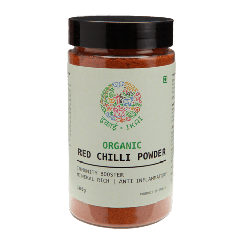 IKAI Organic Red Chilli Powder (Pack of 2), Lal Mirch Powder, Stone Pounded 100 Gram