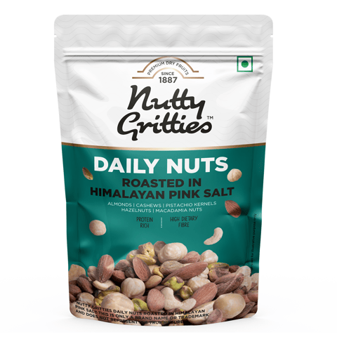 Nutty Gritties Daily Nuts Roasted in Himalayan Pink Salt - 400g (2 Pack of 200g each)