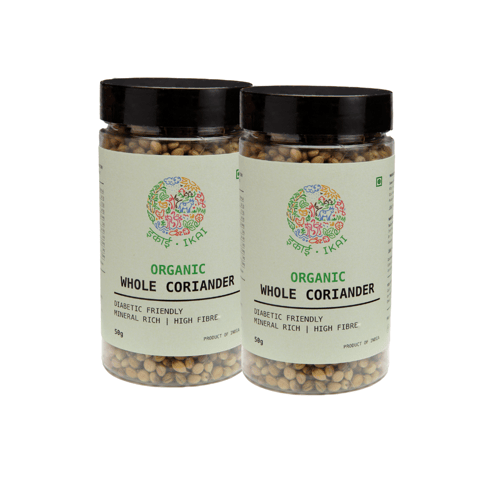 IKAI Organic Coriander Whole (Pack of 2), Sabut Dhaniya, Organic Spice, Produce of India  50 Gram