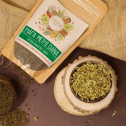 Rasatva Hara Methi Dana - Green Fenugreek Seeds (200 gms)