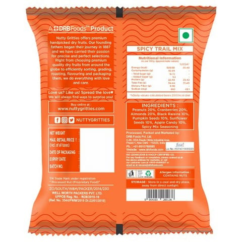 Nutty Gritties Spicy Trail Mix -240g (10 Pack of 24g each)