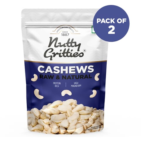 Nutty Gritties Cashew Nuts, Whole Jumbo in size W240 - 400g (2 Pack of 200g each)