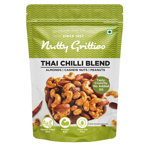 Nutty Gritties Thai Chilli Blend Trail Mix - Almonds, Cashews and Peanuts - 100g