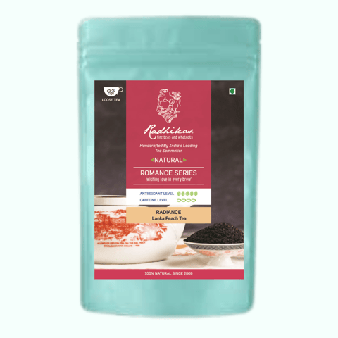 Radhikas Fine Teas and Whatnots RADIANCE Lanka Peach Tea - A Fruity and Floral Blend with Collagen and Biotin