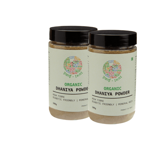 IKAI Organic Dhaniya Powder (Pack of 2), Coriander Powder, Stone Pounded100 Gram