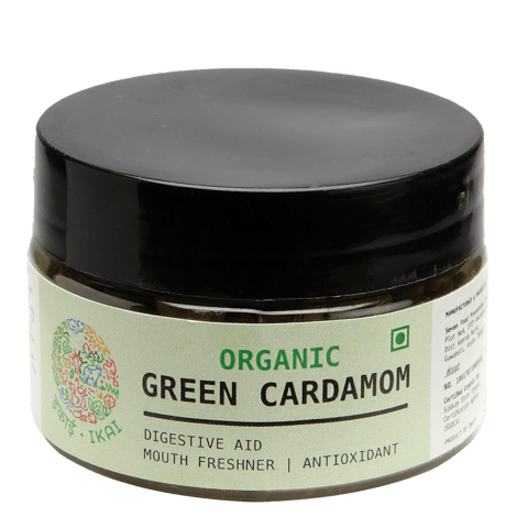 IKAI Organic Green Cardamon, Hari Elaichi, Organic Spice, Produce of India 25 Gram