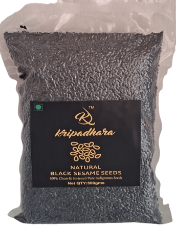 Kripadhara Natural Black Sesame Seeds (500 gms) | 100% Pure, Indigenous, Clean, Sortex, Calcium Rich, Anti-Oxidant Rich
