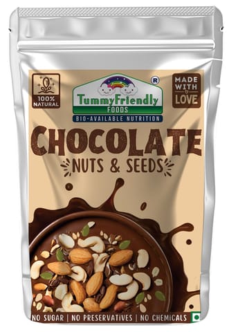 TummyFriendly Foods Chocolate Nuts and Seeds Mix - 100 gms. Healthy Snacks for kids & Adults
