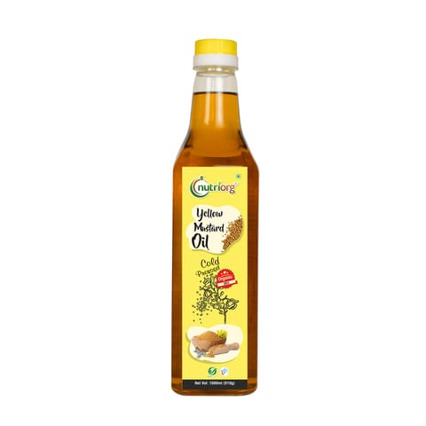 Nutriorg Certified Organic Yellow Mustard Oil 1000ml.